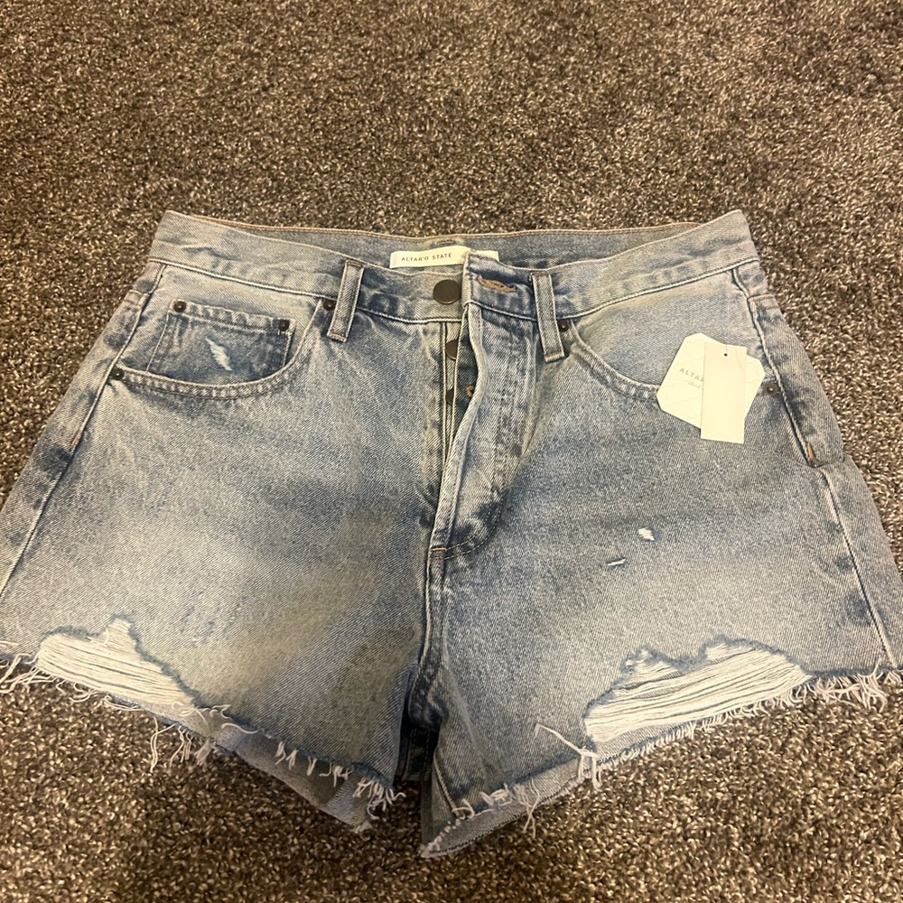 Altar’d state Women's Distressed Denim Shorts